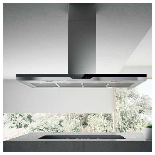 Elica Top Sense IXBL/A/60 Cappa aspirante a isola, Nero, Acciaio inossidabile Classe A