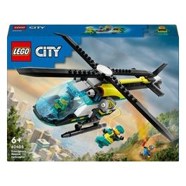 LEGO City 60405 Elicottero di Soccorso di Emergenza, Set con Veicolo Giocattolo con Rotori e Verricello, Giochi per Bambini 6+