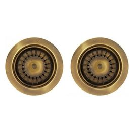 APM2VSCTPGO Piletta 3,5 Con Troppo Pieno E Senza Troppo Pieno 2 Vasche Ottone Anticato - Golden