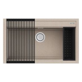 Bundle Lavello Best 360 86x51 1 vasca con gocciolatoio avena 51 Rollmat Colander