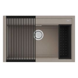 Bundle Lavello Best 130 79x51 1 vasca Tortora 43 Rollmat Colander