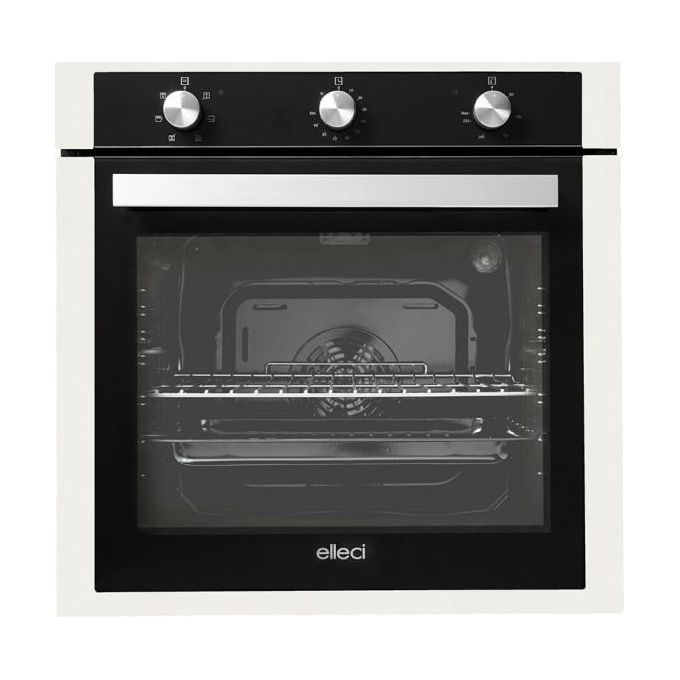 Image of Elleci FGSP60268NS Forno elettrico multifunzione da incasso Capacita' 73 Litri Classe Energetica A 6 Programmi Manopole argento 60 cm Bianco G68