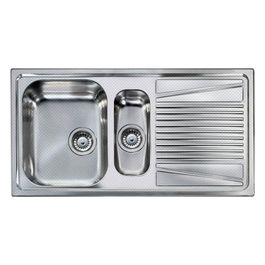 ELLECI Lavello Inox River 475 100X50 2 Vasche con gocciolatoio Sx Antigraffio Sacco