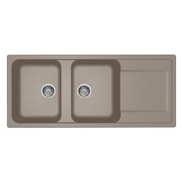 Lavello Life 500 116x50cm 2 Vasche con Gocciolatoio Tortora 43