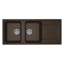 Lavello Life 500 116x50cm 2 Vasche con Gocciolatoio Espresso 78