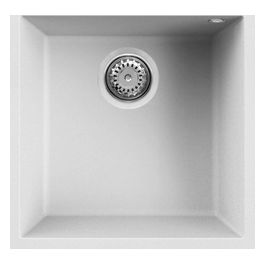 Lavello Quadra 102 1V Bianco Installazione Sottotop Dimensioni 45.6x45.6 cm Design Moderno e Funzionale