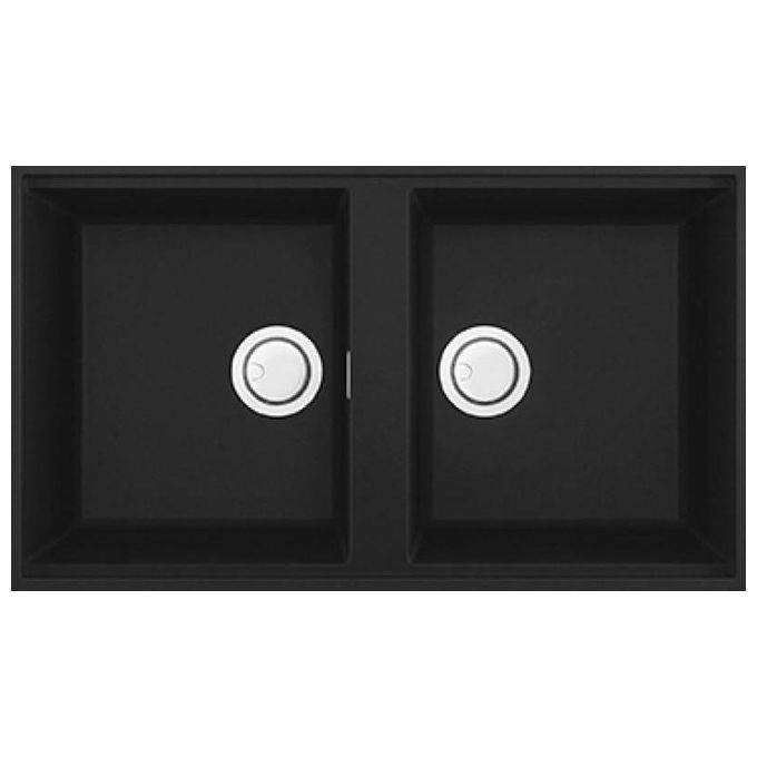 Elleci LGB45040BSO Best 450 Lavello Granitek 2 Vasche 84 cm Nero