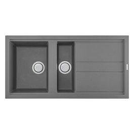 LGB47548 Best 475 Lavello Granitek Gocciolatoio reversibile 1 Vasca e mezza 100 cm Grigio cemento
