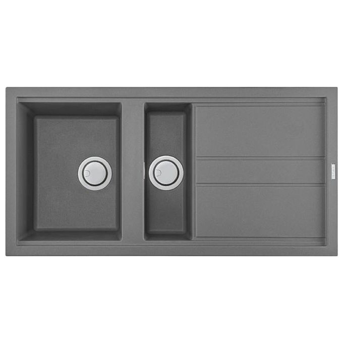 Elleci LGB47548 Best 475 Lavello Granitek Gocciolatoio reversibile 1 Vasca e mezza 100 cm Grigio cemento