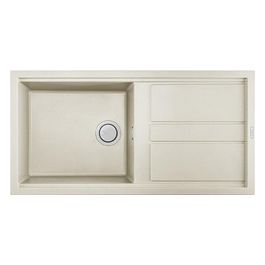 LGB48062 Best 480 Lavello Granitek gocciolatoio reversibile 1 Vasca 100 cm Bianco antico
