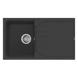LGE40040 Ego 400 Lavello Granitek Gocciolatoio reversibile 1 Vasca 86 cm Nero