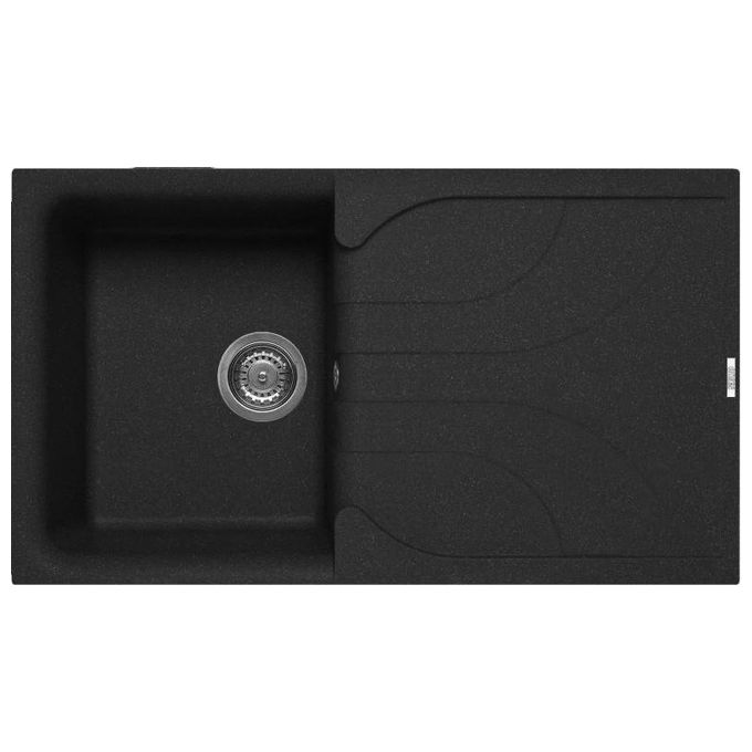 Elleci LGE40054 Ego 400 Lavello Granitek gocciolatoio reversibile 1 Vasca 86 cm Nero