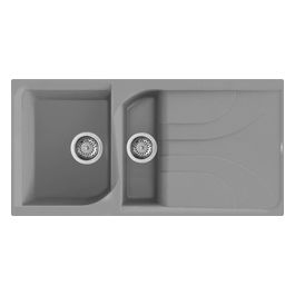 LGE47548 Ego 475 Lavello Granitek Gocciolatoio reversibile 1 Vasca e mezza 100 cm Grigio cemento