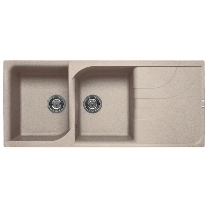 Image of Elleci LGE50051 Ego 500 Lavello Granitek gocciolatoio reversibile 2 Vasche 116 cm Avena
