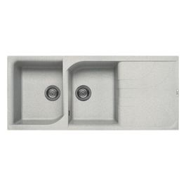 LGE50052 Ego 500 Lavello Granitek gocciolatoio reversibile 2 Vasche 116 cm Bianco