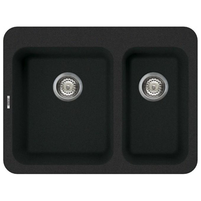 Elleci LGF33040BTP Fox 330 Lavello Granitek 2 Vasche 70 cm Nero