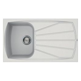LGL40068 Living 400 Lavello Granitek gocciolatoio reversibile 1 Vasca 86 cm Bianco titano