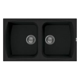 LGL45040 Living 450 Lavello Granitek 2 Vasche 86 cm Nero