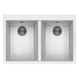LGQ34068BTP Quadra 340 Lavello Granitek 2 Vasche 80 cm Bianco