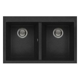 LGQ35054 Quadra 350 Lavello Granitek 2 Vasche 79 cm Nero