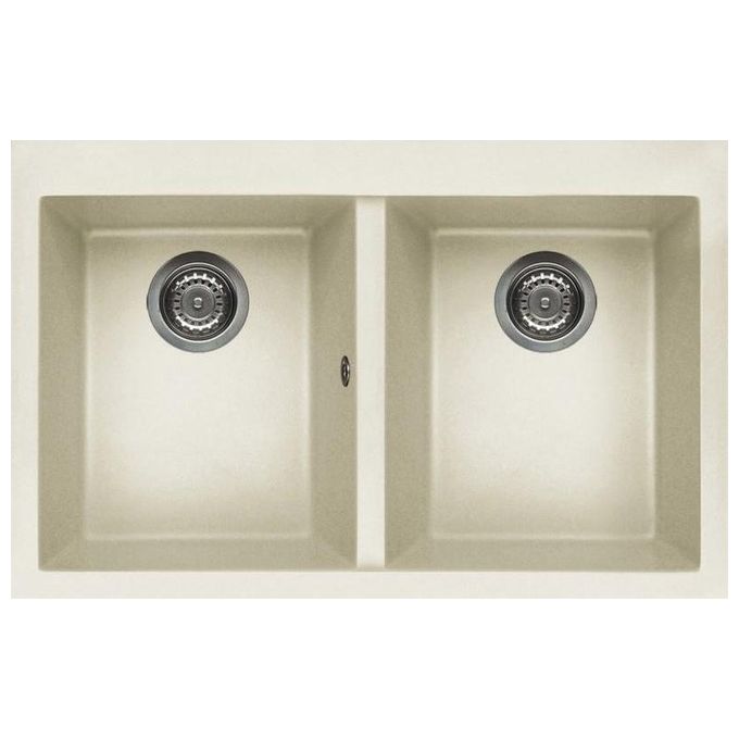 Elleci LGQ35062 Quadra 350 Lavello Granitek 2 Vasche 79 cm Bianco antico