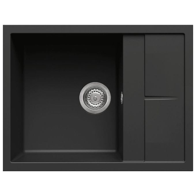 Elleci LGU12540 Unico 125 Lavello Granitek gocciolatoio reversibile 1 Vasca 65 cm Nero