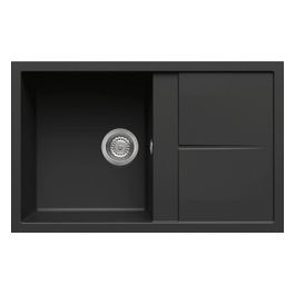 LGU30040 Unico 300 Lavello Granitek Gocciolatoio reversibile 1 Vasca 79 cm Nero