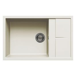 LGU31062 Unico 310 Lavello Granitek Gocciolatoio reversibile 1 Vasca 78 cm Bianco antico