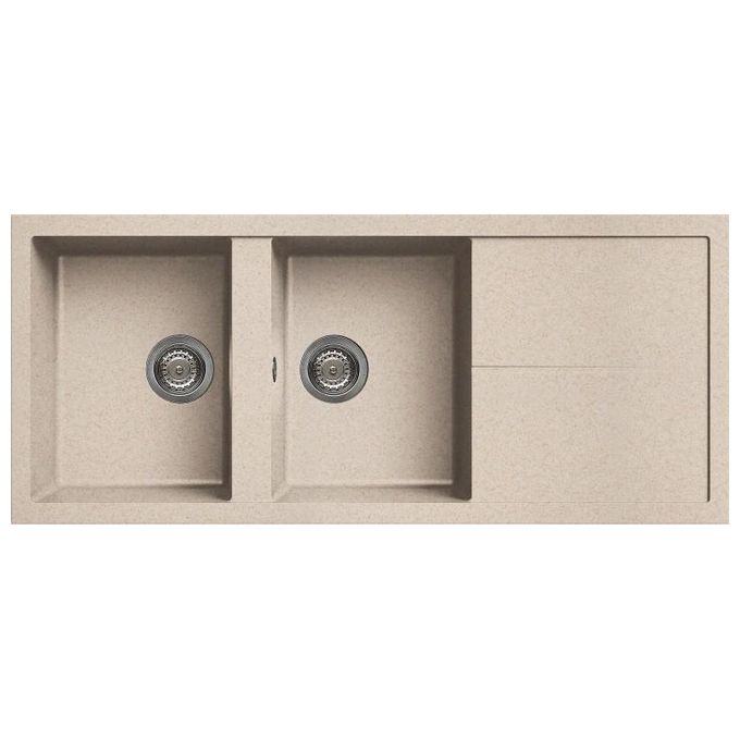 Image of Elleci LGU50051 Unico 500 Lavello Granitek gocciolatoio reversibile 2 Vasche 116 cm Avena