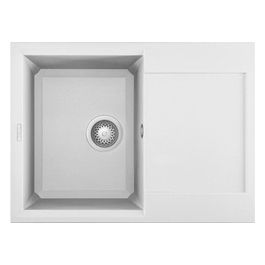 LGY13568 Easy 135 Lavello Granitek gocciolatoio reversibile 1 Vasca 68 cm Bianco titano