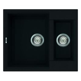 LGY15040 Easy 150 Lavello Granitek gocciolatoio reversibile 1 Vasca e mezza 60 cm Nero