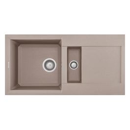 LGY42543 Easy 425 Lavello Granitek gocciolatoio reversibile 1 Vasca e mezza 86 cm Tortora