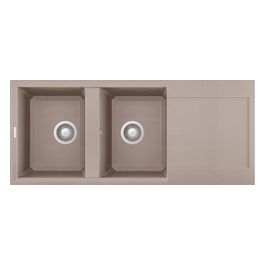 LGY50043 Easy 500 Lavello Granitek gocciolatoio reversibile 2 Vasche 116 cm Tortora