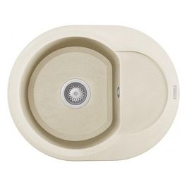 LGYR6062 Easy Round 600 Lavello Granitek gocciolatoio reversibile 1 Vasca 60 cm Bianco antico