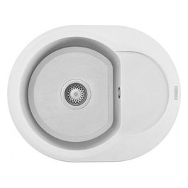 LGYR6068 Easy Round 600 Lavello Granitek gocciolatoio reversibile 1 Vasca 60 cm Bianco