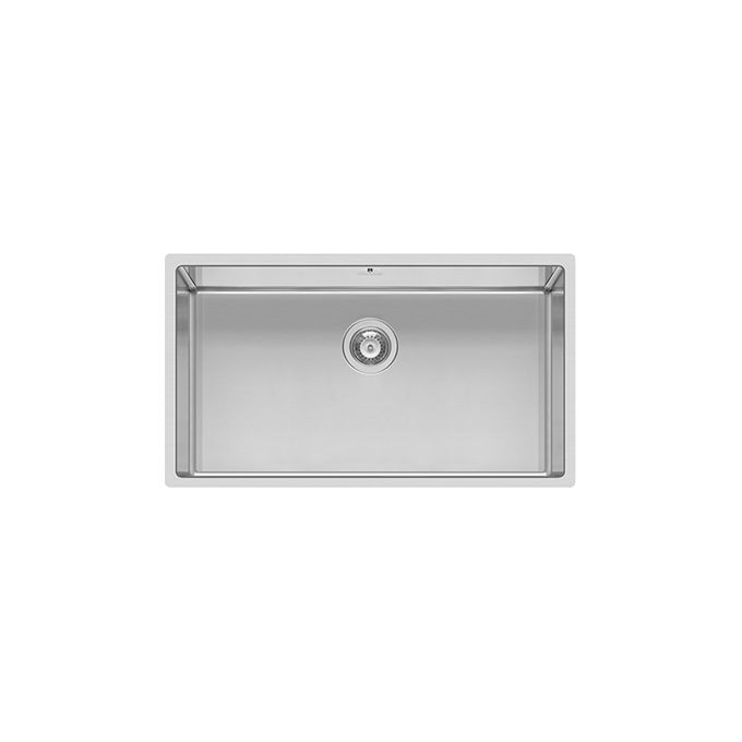 Elleci Square 720 R14 LIQ720SAC14 - Lavello da incasso 1 vasca, Acciaio inox satinato, 78x44 cm, da incasso, Inox satinato