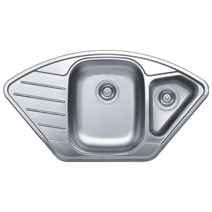 Image of Elleci Special Esa 920 LIX920SASEX – Lavello da incasso 2 vasche + gocciolatoio, Acciaio inox satinato, 92x50 cm, da incasso, Inox satinato