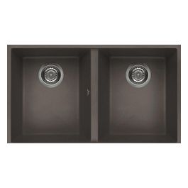 LKQ35093BSO Quadra 350 Lavello Keratek 2 Vasche 76 cm Grigio