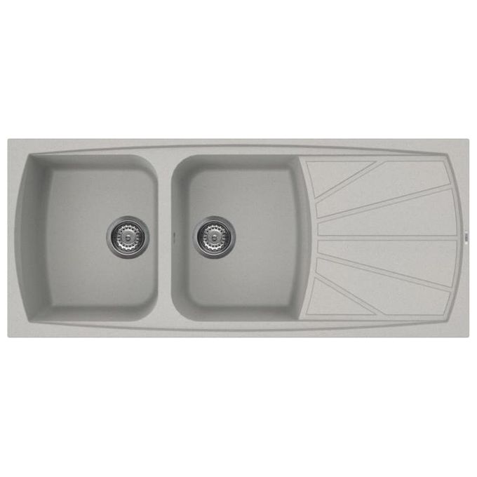 Elleci LML50079 Lavello Metaltek gocciolatoio reversibile 2 Vasche 116 cm Alluminio