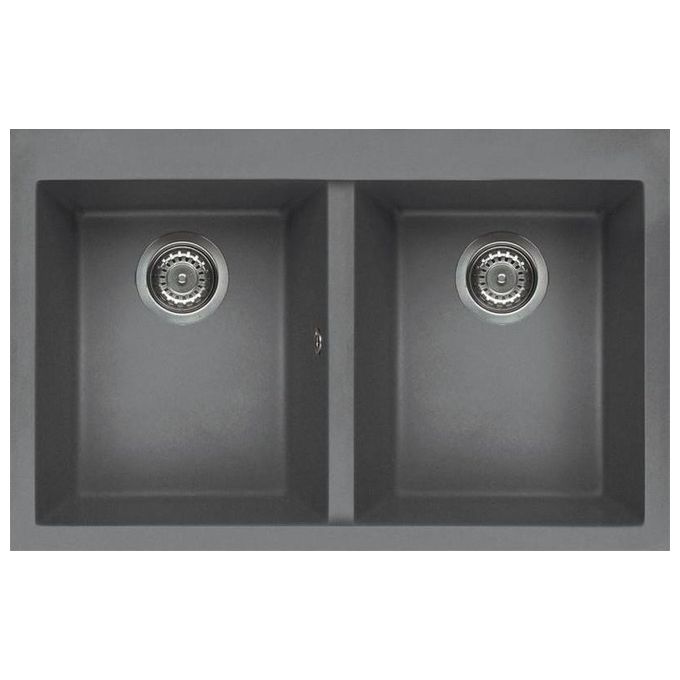 Elleci LMQ35073 Quadra 350 Lavello Metaltek 2 vasche 79 cm Titanio