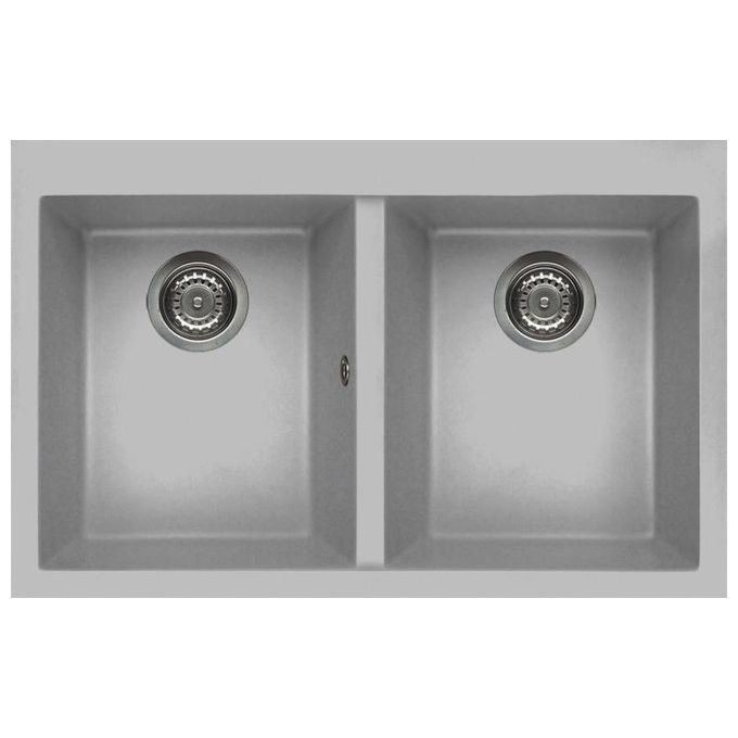 Elleci LMQ35079 Quadra 350 Lavello Metaltek 2 Vasche 79 cm Alluminio