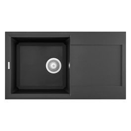 LMY29070 Easy 290 Lavello Metaltek Nero Ghisa da Incasso Gocciolatoio Reversibile 1 Vasca 78X43.5cm