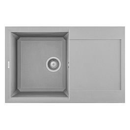 LMY30079 Easy 300 Lavello Metaltek Grigio Alluminio da Incasso Gocciolatoio Reversibile 1 Vasca 79x50 cm