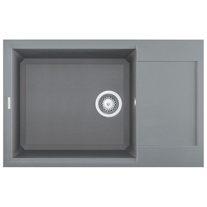 Elleci LMY31073 Lavello Metaltek Grigio Titanium da Incasso Gocciolatoio Reversibile 1 Vasca 78x50 cm