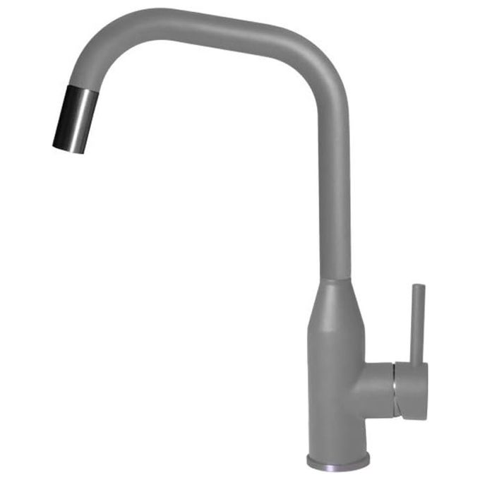 ELLECI Dora Plus MGKDRP48 Miscelatore monocomando con canna girevole e doccetta estraibile in Grigio Cemento