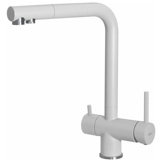 Elleci MGKTOU68 Tourmaline Miscelatore filtrante monocomando con canna girevole Modern-Green Bianco 68