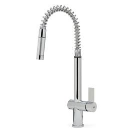 MIKDNSCR Dionisio Miscelatore monocomando con canna alta e doccetta estraibile Design Cromato