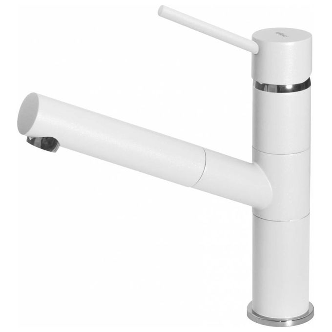 ELLECI MKKREN96 Reno Miscelatore monocomando con canna girevole e doccetta estraibile Modern Bianco Kera 96