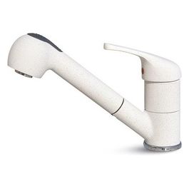MGKVEN52 Venere Miscelatore monocomando con canna girevole e doccetta estraibile con cambio a doppio getto Classic Bianco Pietra 52
