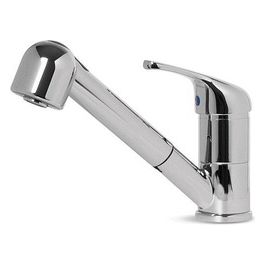 MIKVENCR Venere Miscelatore monocomando con canna girevole e doccetta estraibile con cambio flusso da getto a pioggia Classic Cromato
